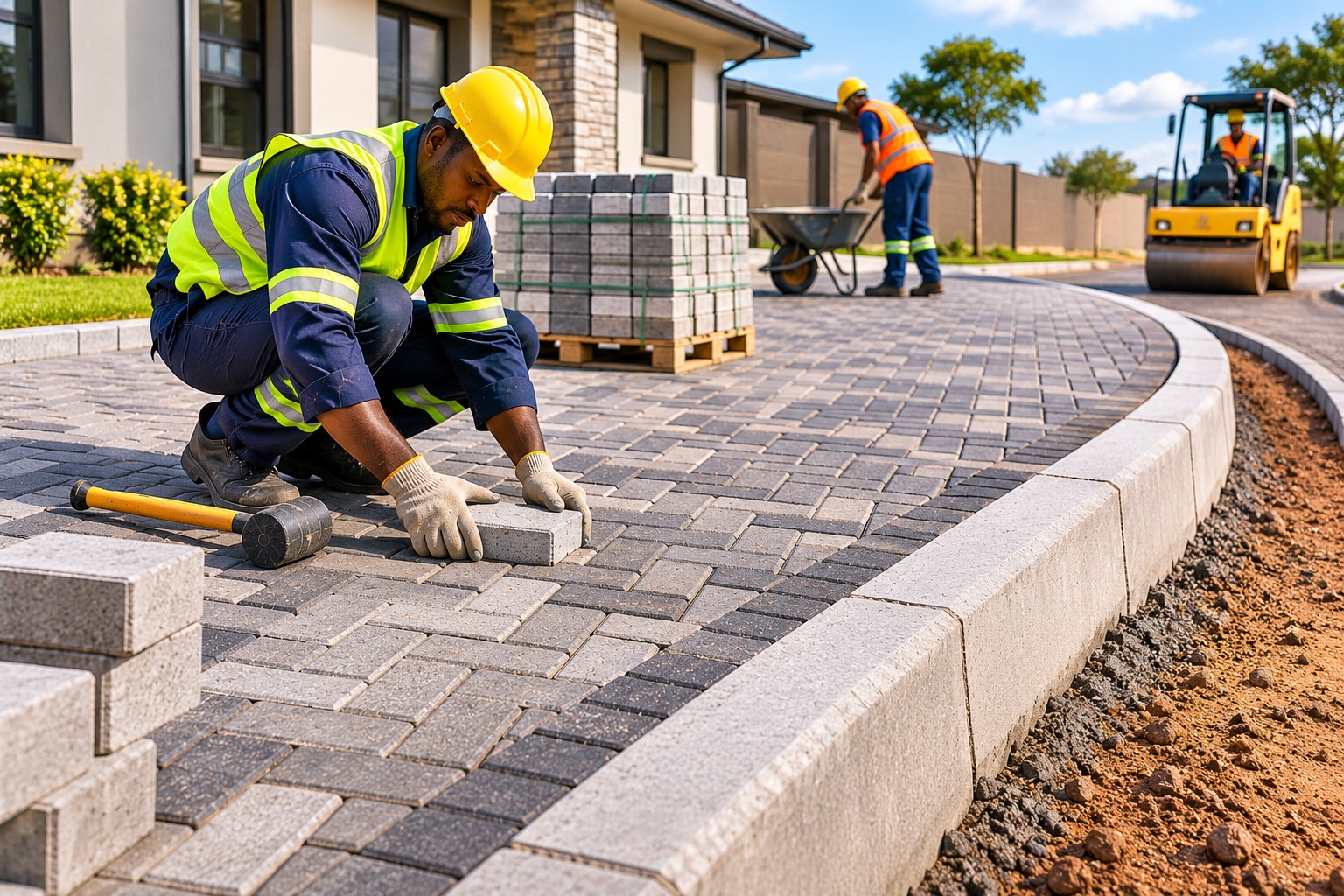 Paving work around a residential property