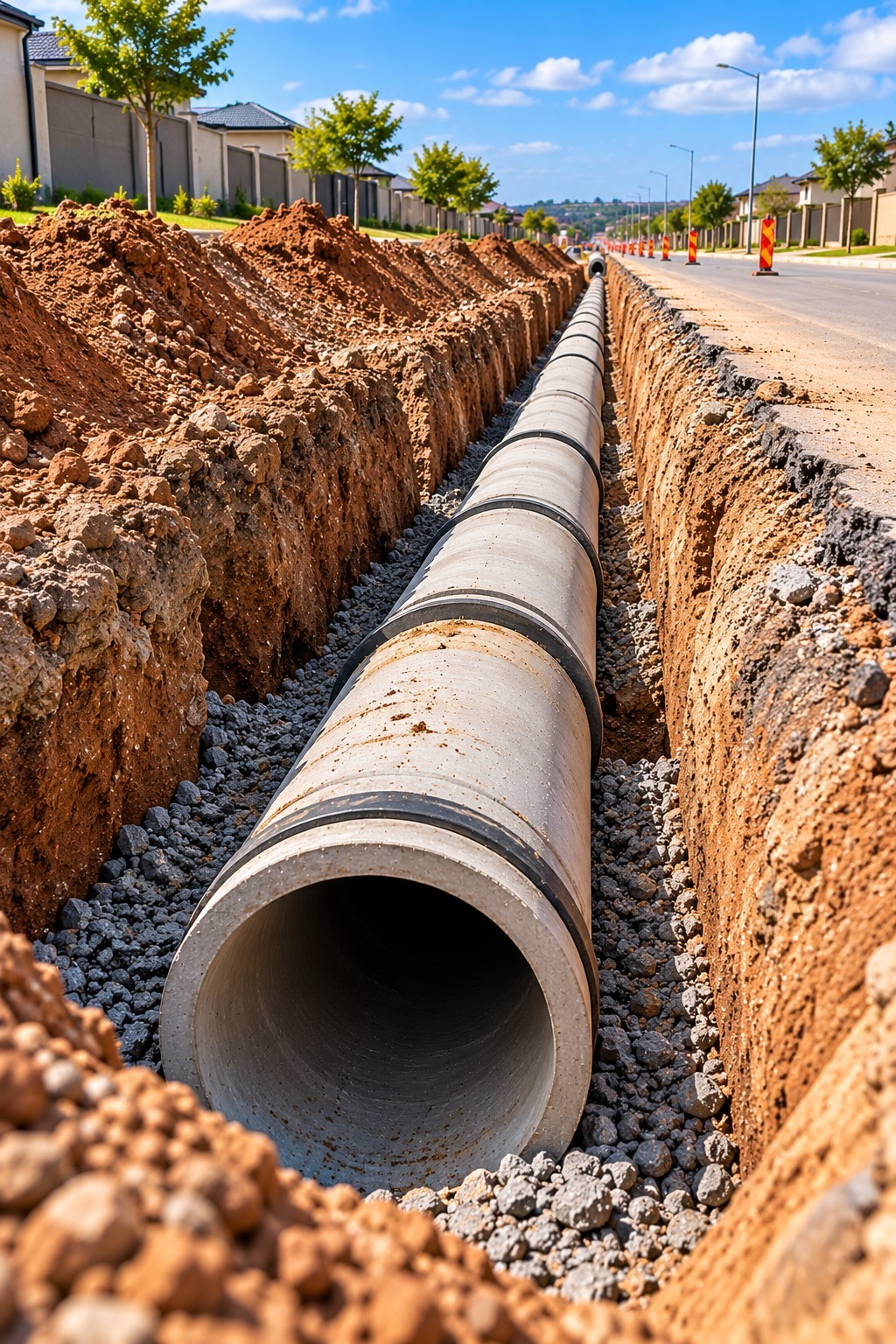 Trench excavation for underground services
